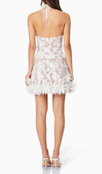 Faunia Halter Flower Mini Dress Flowering Girl