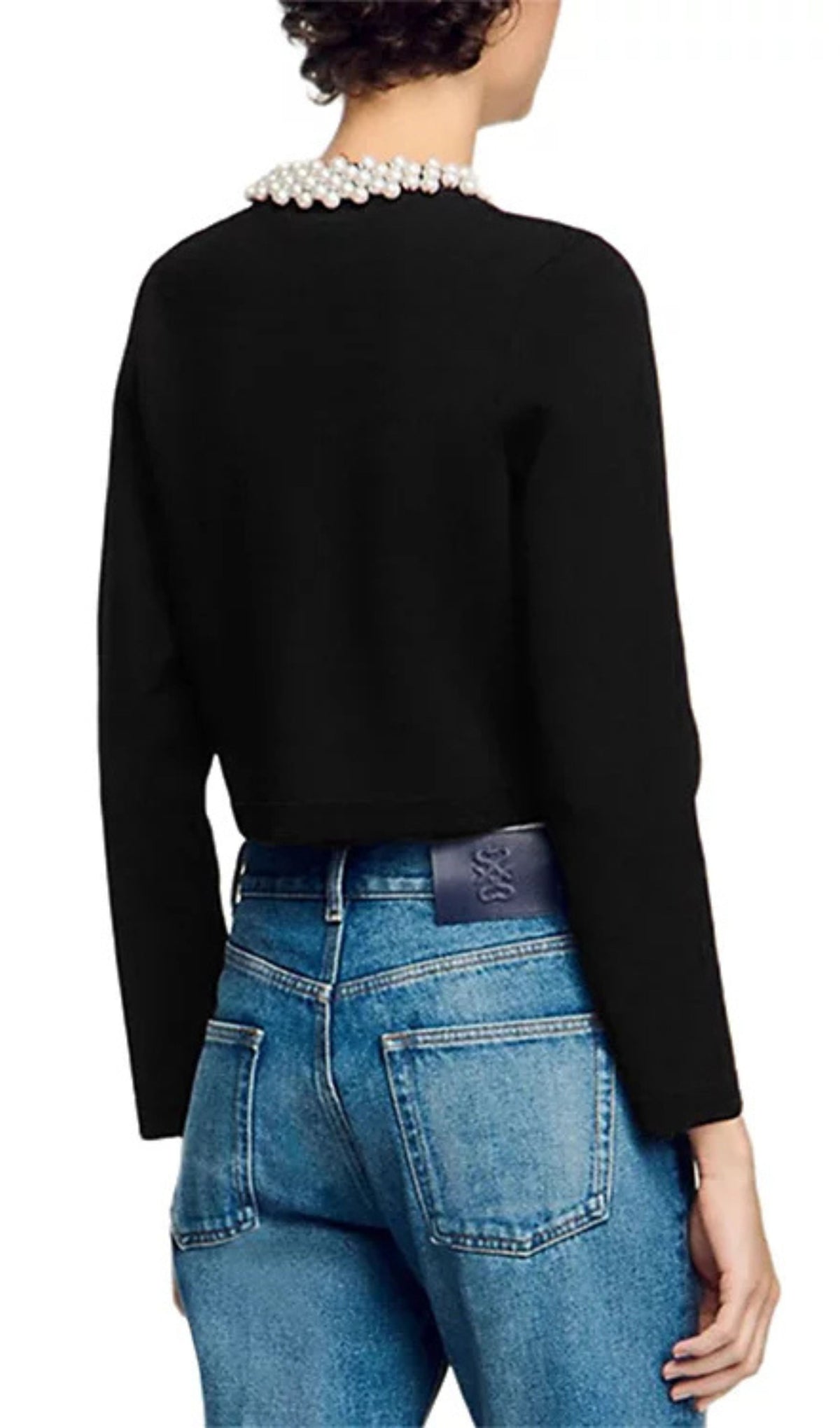 Beaded Collar Cardigan Flowering Girl