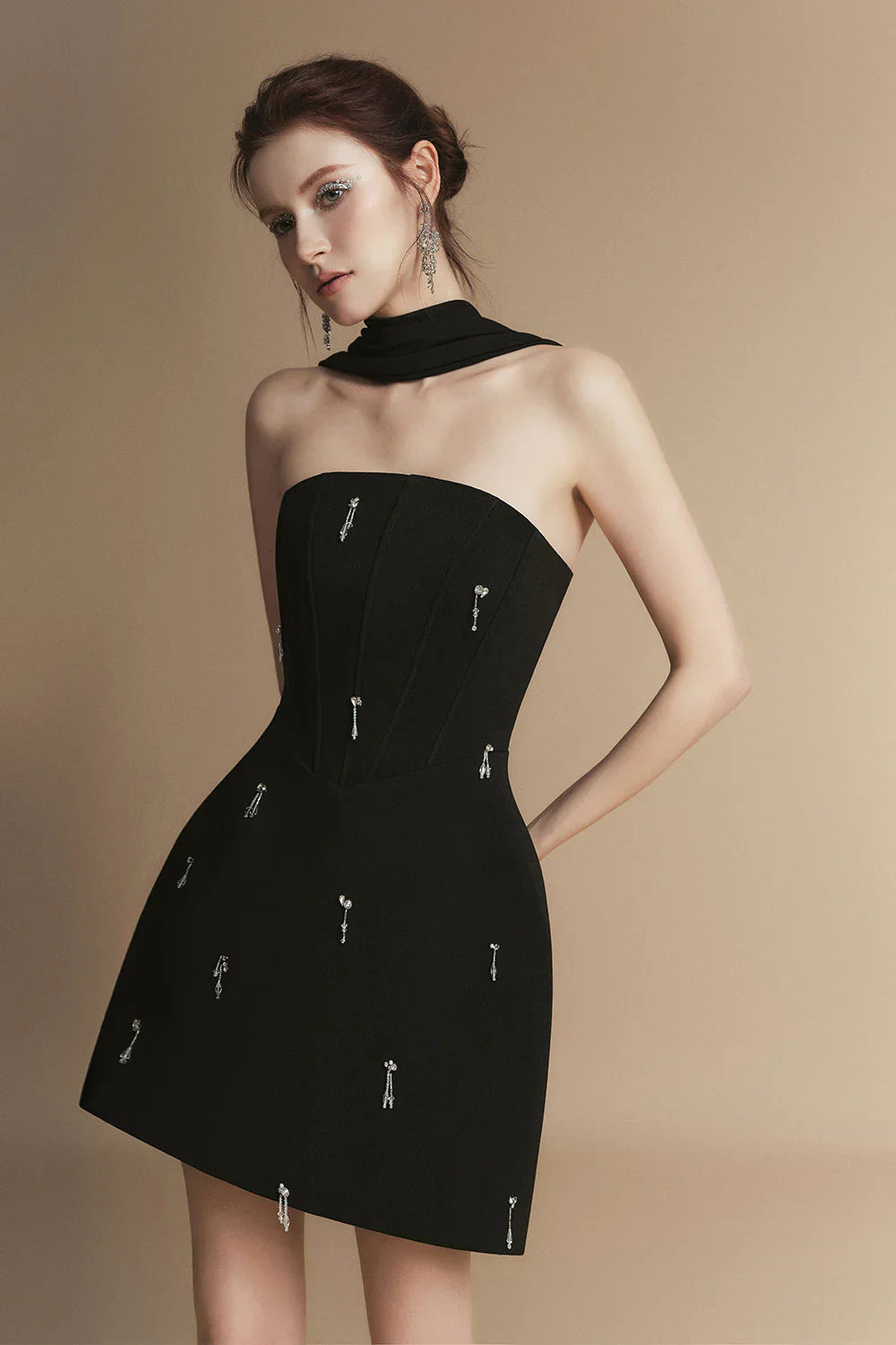 A-Line Sleeveless Polyester Mini Dress Flowering Girl