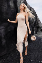 Hailey Halter Knitted Midi Dress Flowering Girl