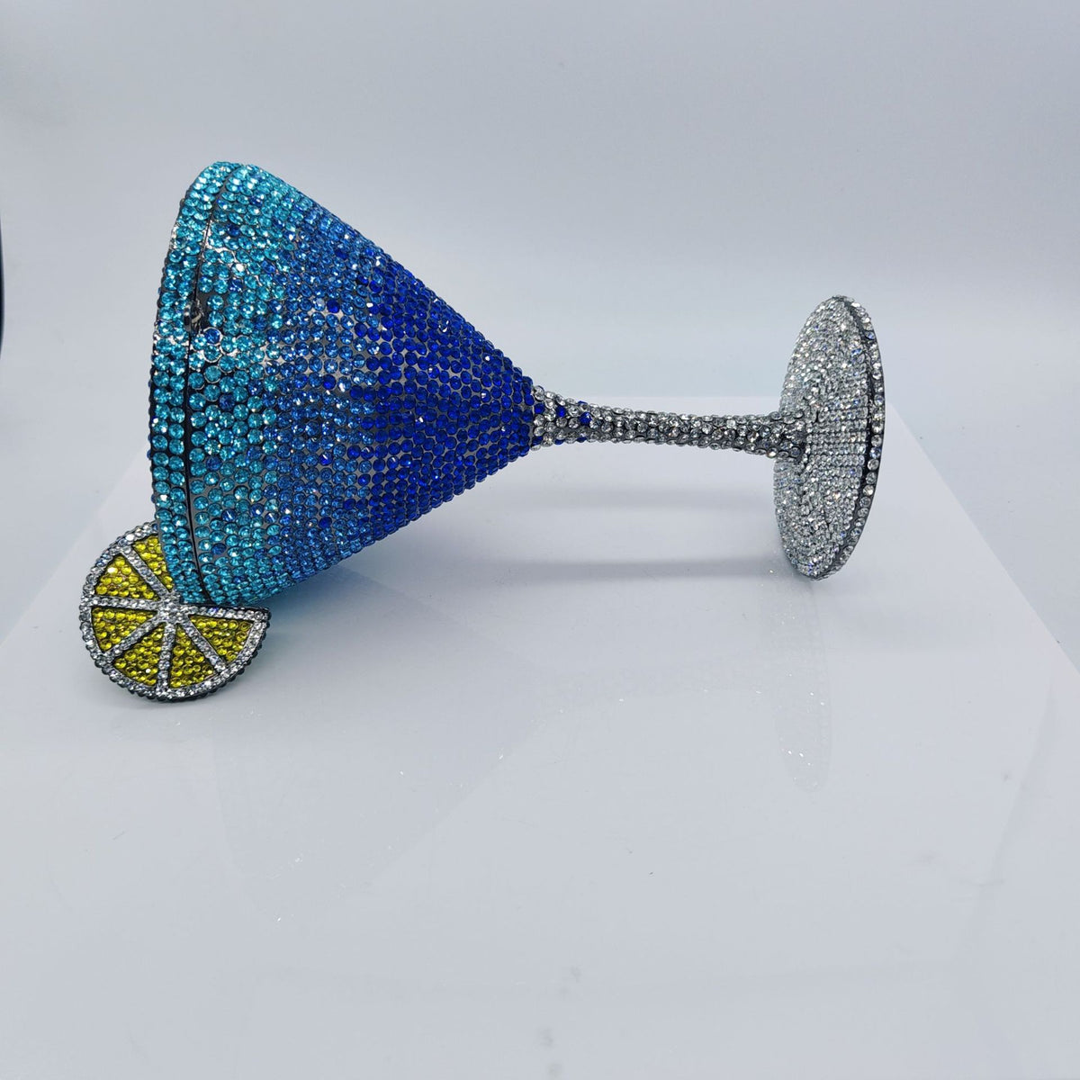 Garin Blue Rhinestone Goblet Bag Flowering Girl
