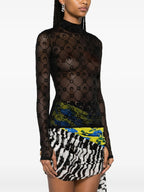 BLACK REGENERATED MOONOGRAM MESH TOP Flowering Girl