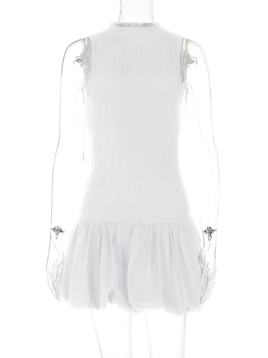 Backless Bubble Mini Dress Flowering Girl