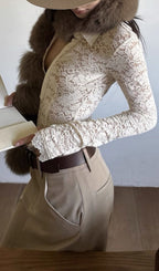 Angeni Collar Lace Top Flowering Girl