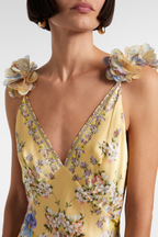 Aether Floral Ruffle Print Maxi Dress Flowering Girl