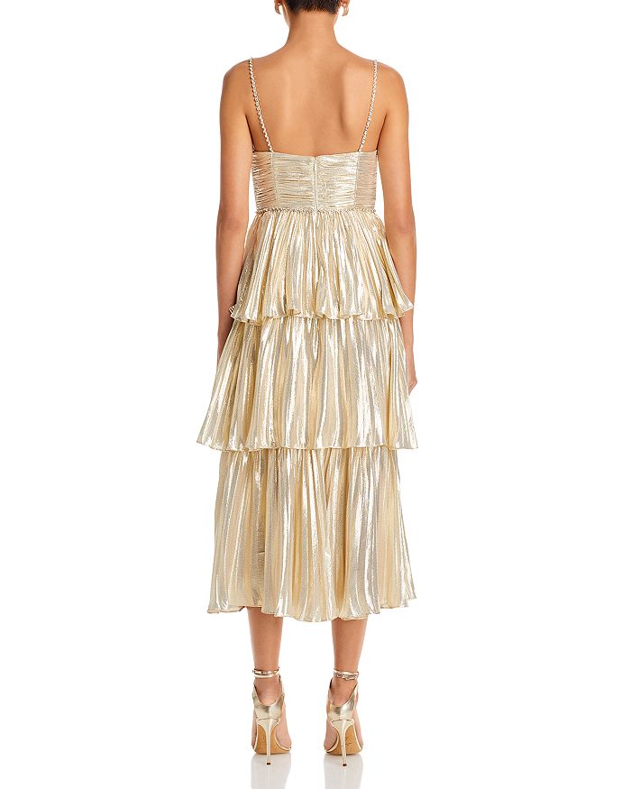 TIERED METALLIC MIDI DRESS Flowering Girl
