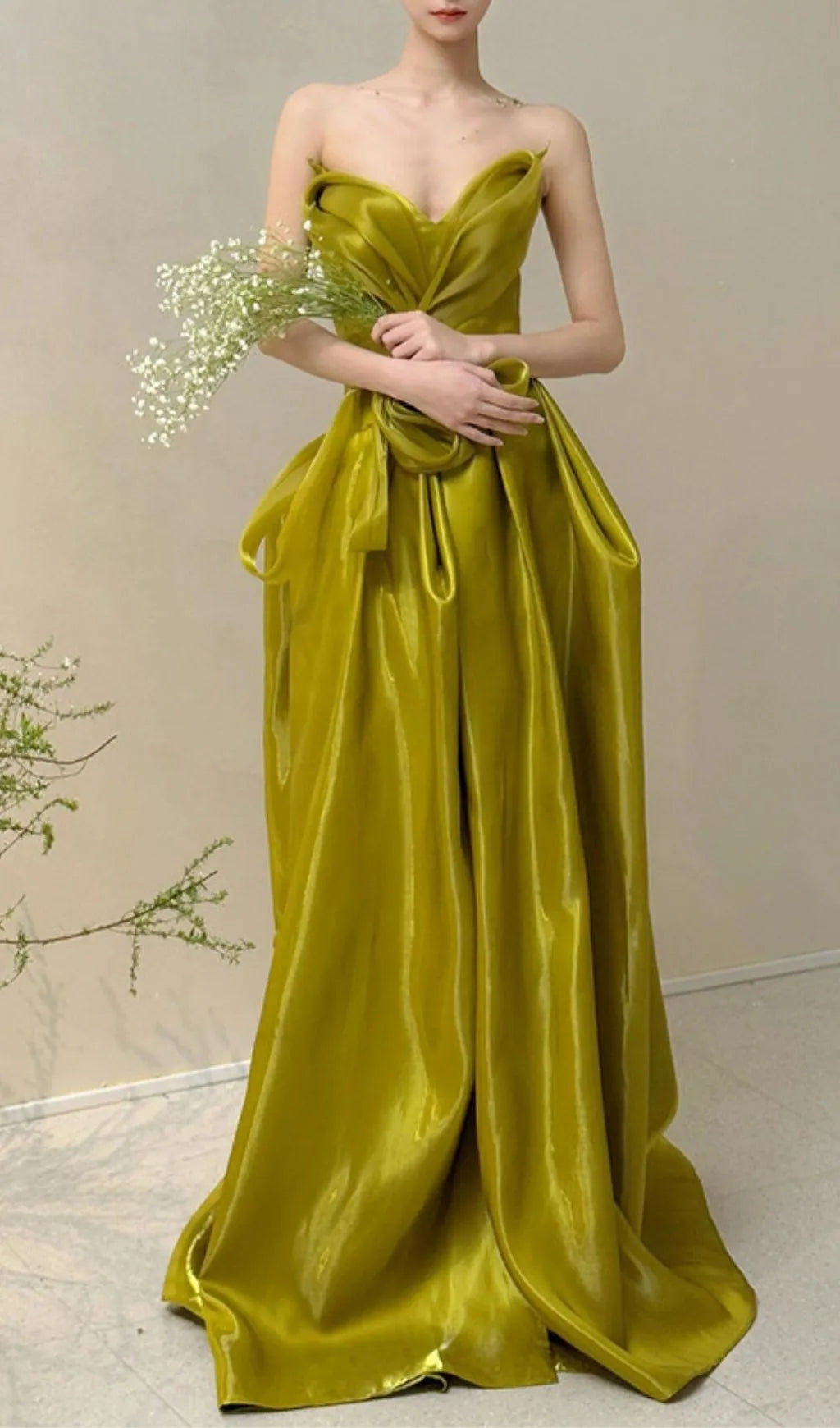 Kulya Green Strapless Maxi Dress Flowering Girl