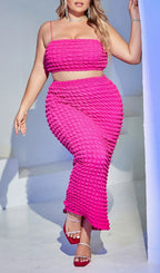 Langley Pink Plus Size Two-Piece Set Flowering Girl