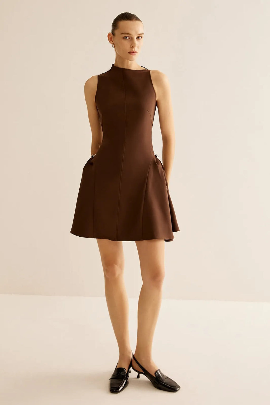 Samantha Asymmetrical Flared Mini Dress Flowering Girl