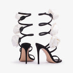 Alana Rose Twists Satin Sandals - Black Flowering Girl