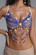 Ocean Shell Pearl Bead Halter Body Chain Top Flowering Girl