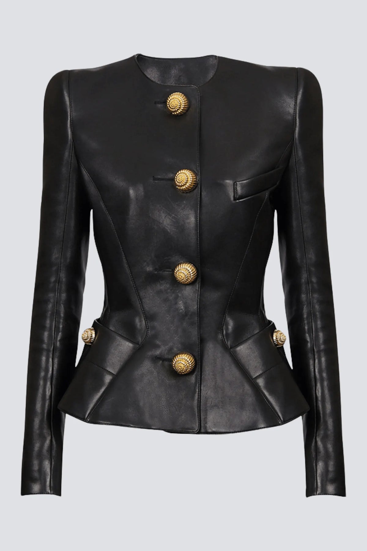 Kester Leather Buttoned Jacket Flowering Girl