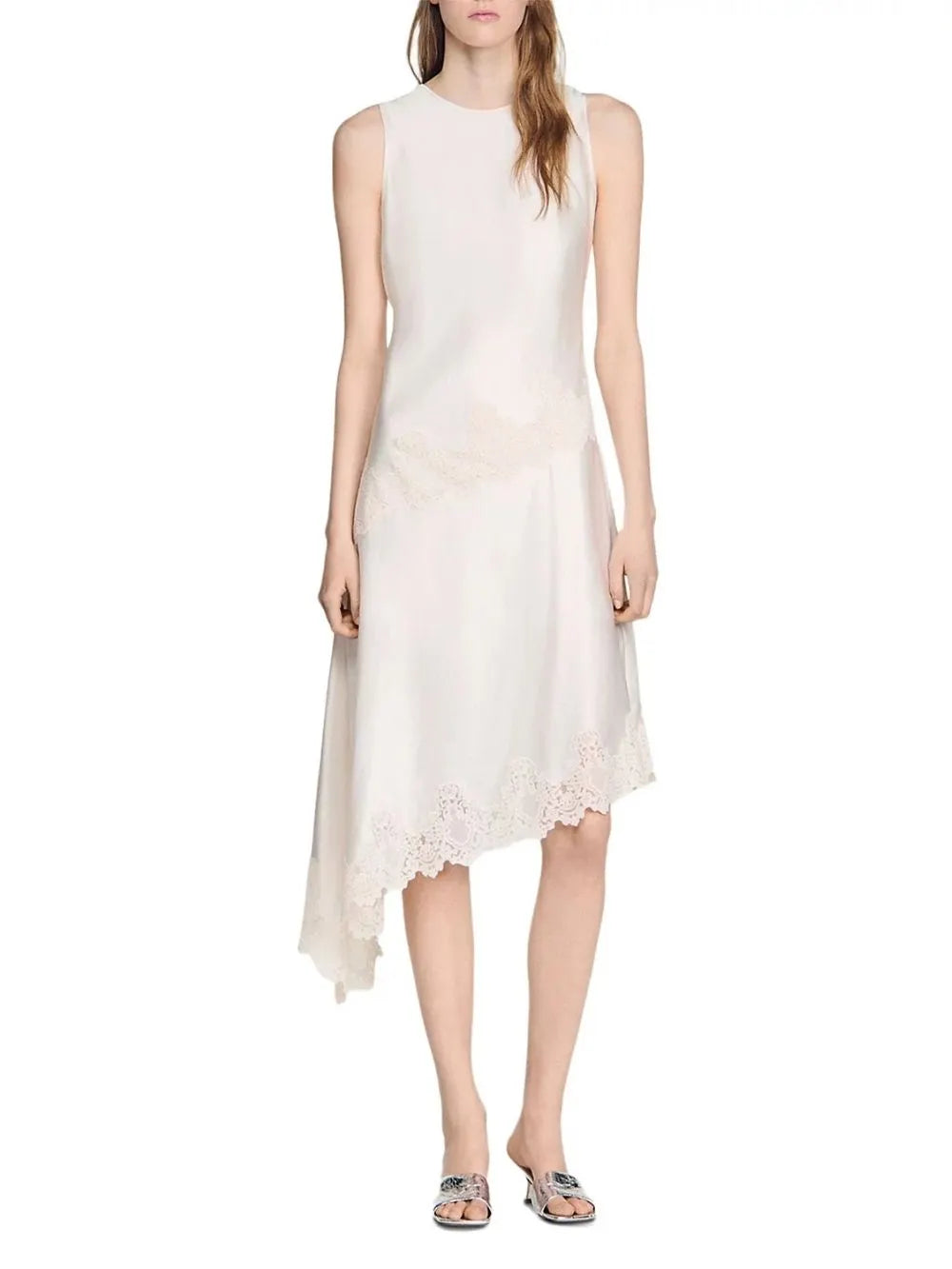Asymmetric Satin Dress Flowering Girl
