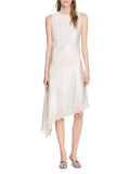 Asymmetric Satin Dress Flowering Girl