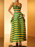 Haloke Weave Stripe Skirt Set Flowering Girl