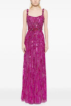 Nail Bead Sequin Mesh Dress Flowering Girl