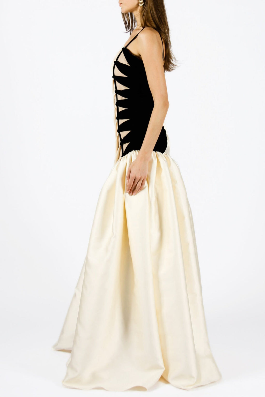One Shoulder Satin Ruched Maxi Dress Flowering Girl