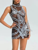 Fathia Sleeveless Crystal Butterfly Dress Flowering Girl