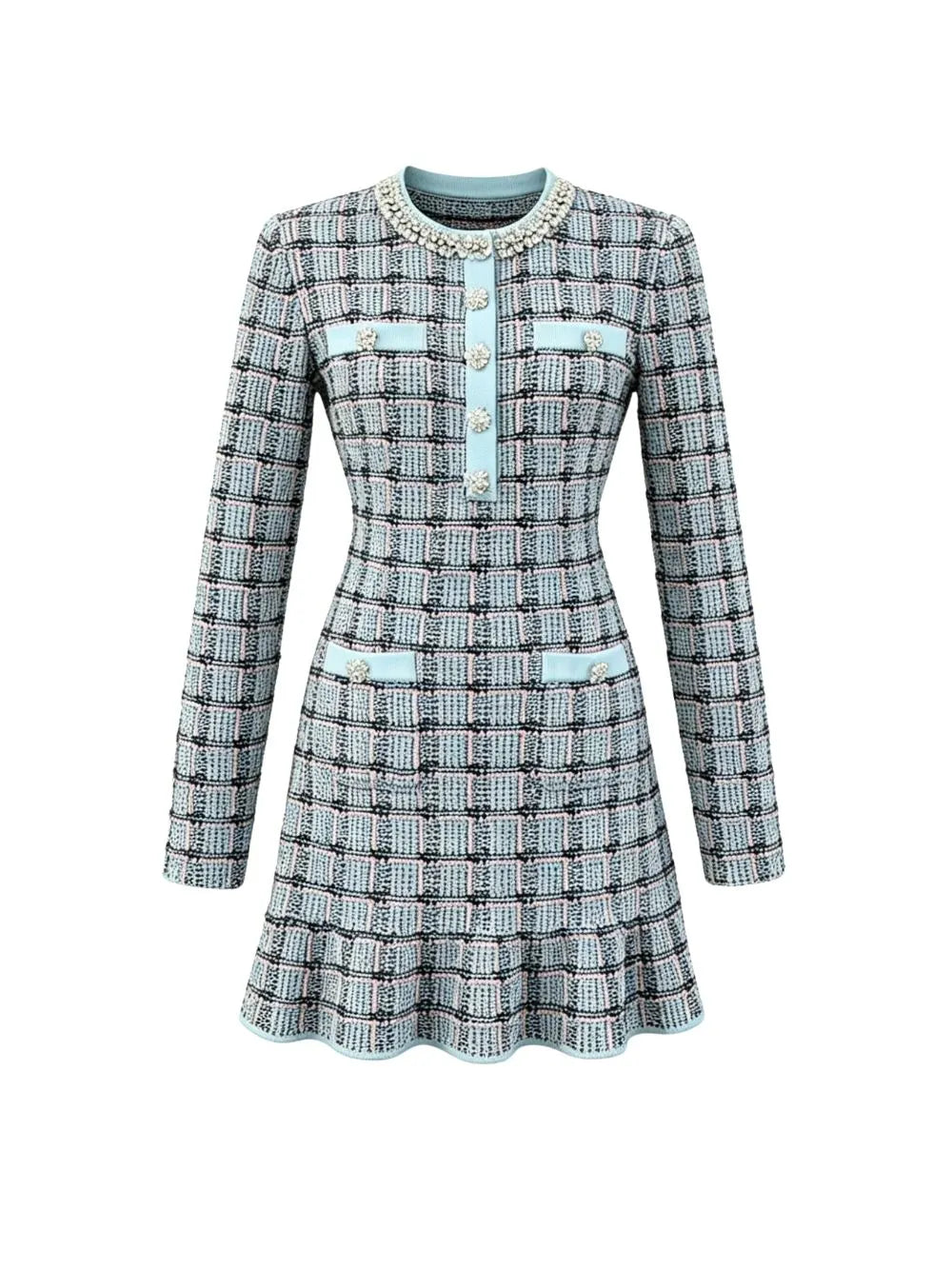 Marilee Knit Long Sleeve Mini Dress Flowering Girl