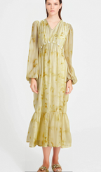 Vanessa shell-embellished tie-dye midi dress Flowering Girl