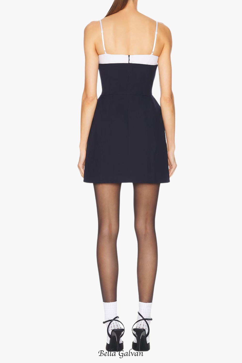 Double Bow Sling mini Dress in navy blue Flowering Girl
