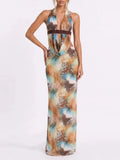 Qyronel Cowl Neck Leopard Skirt Set Flowering Girl