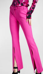 Hollow Collarless Blazer Slit Trouser Suit Flowering Girl