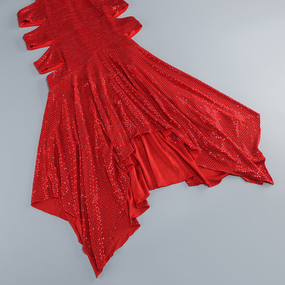 Abetzi Sequin Cut-Out Maxi Dress Flowering Girl