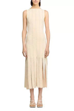 Marjorie Fringed Knit Maxi Dress In Ecru Flowering Girl