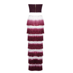 ashley Gradient Fringe Corset Two Piece Bandage Set Flowering Girl