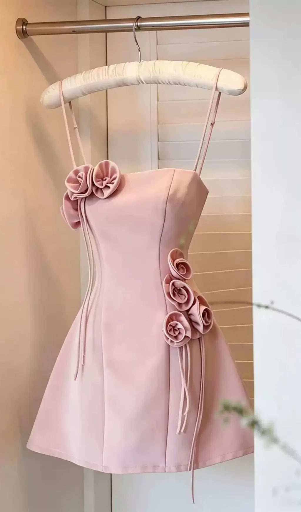 Lili Pink Flower Embellished Mini Dress Flowering Girl