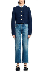 Ruffled Collar Cardigan Flowering Girl