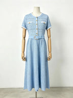 Macayle Knit Short Sleeve Midi Dress Flowering Girl