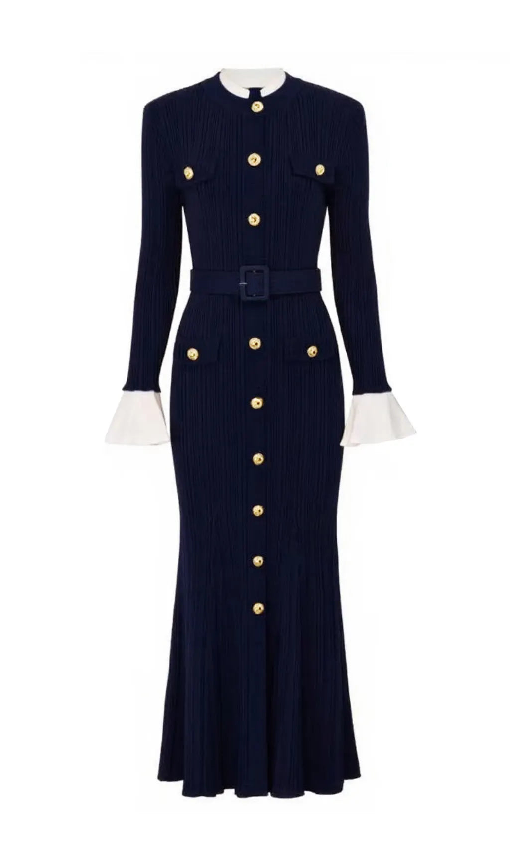 Heather Knit Long Sleeve Midi Dress Flowering Girl