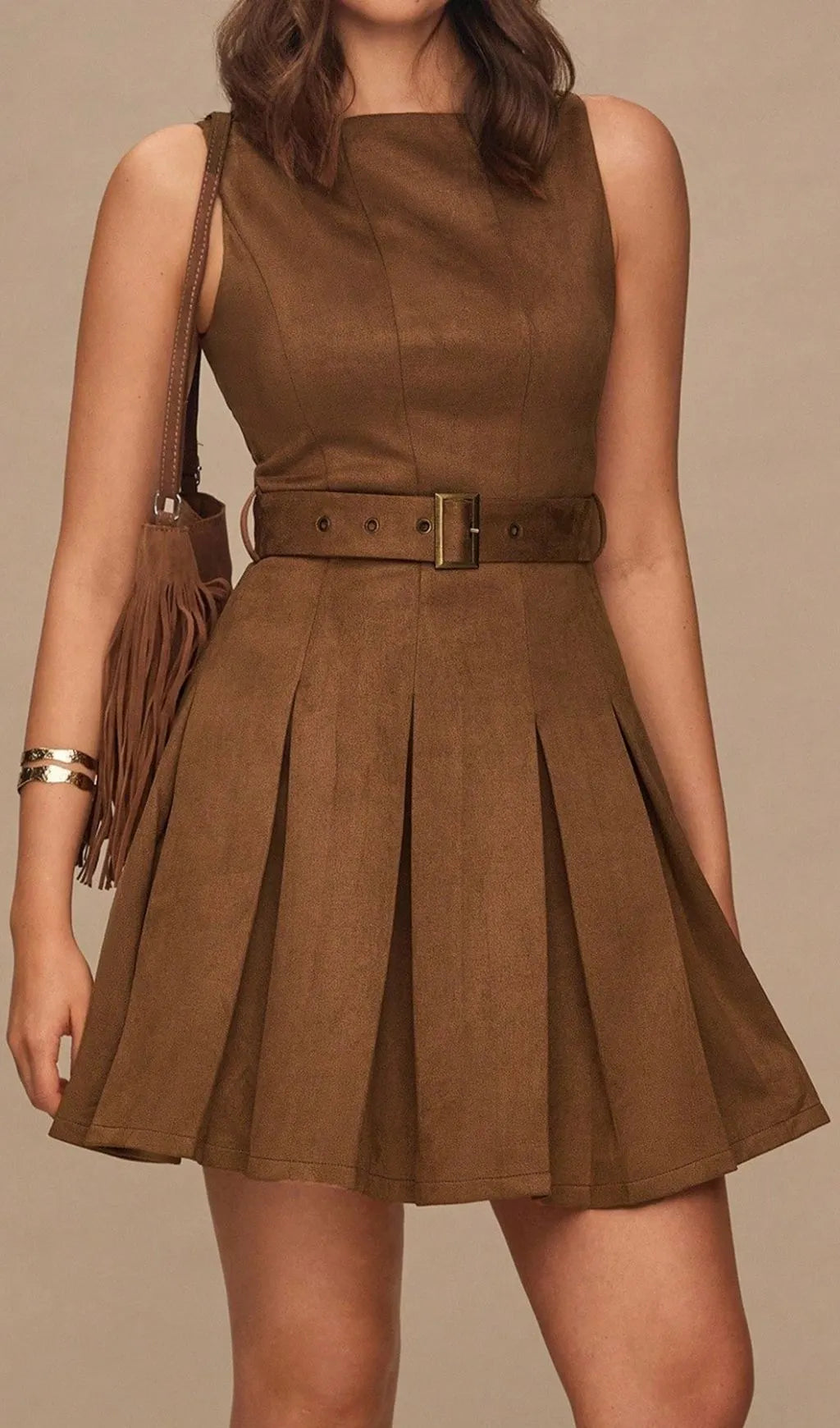 Lanica Sleeveless Pleated Mini Dress Flowering Girl