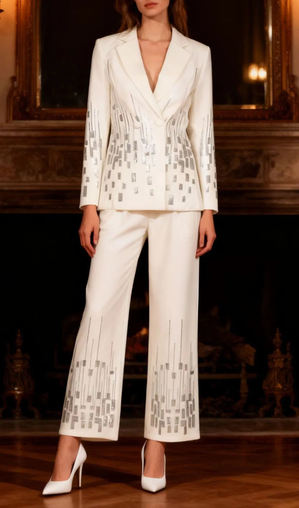 Idalis Sequin Blazer & Pants Set Flowering Girl