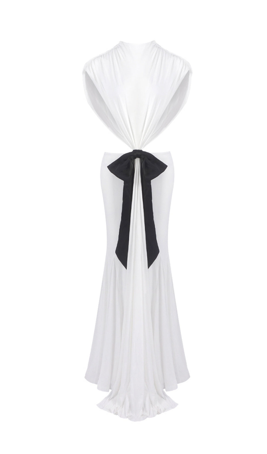 Elisae White Bow Cutout Maxi Dress Flowering Girl