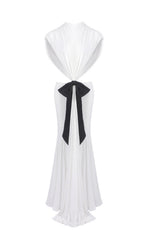 Elisae White Bow Cutout Maxi Dress Flowering Girl
