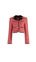 Red Boucle Jacket Flowering Girl