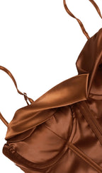 Brown Corset Top Flowering Girl