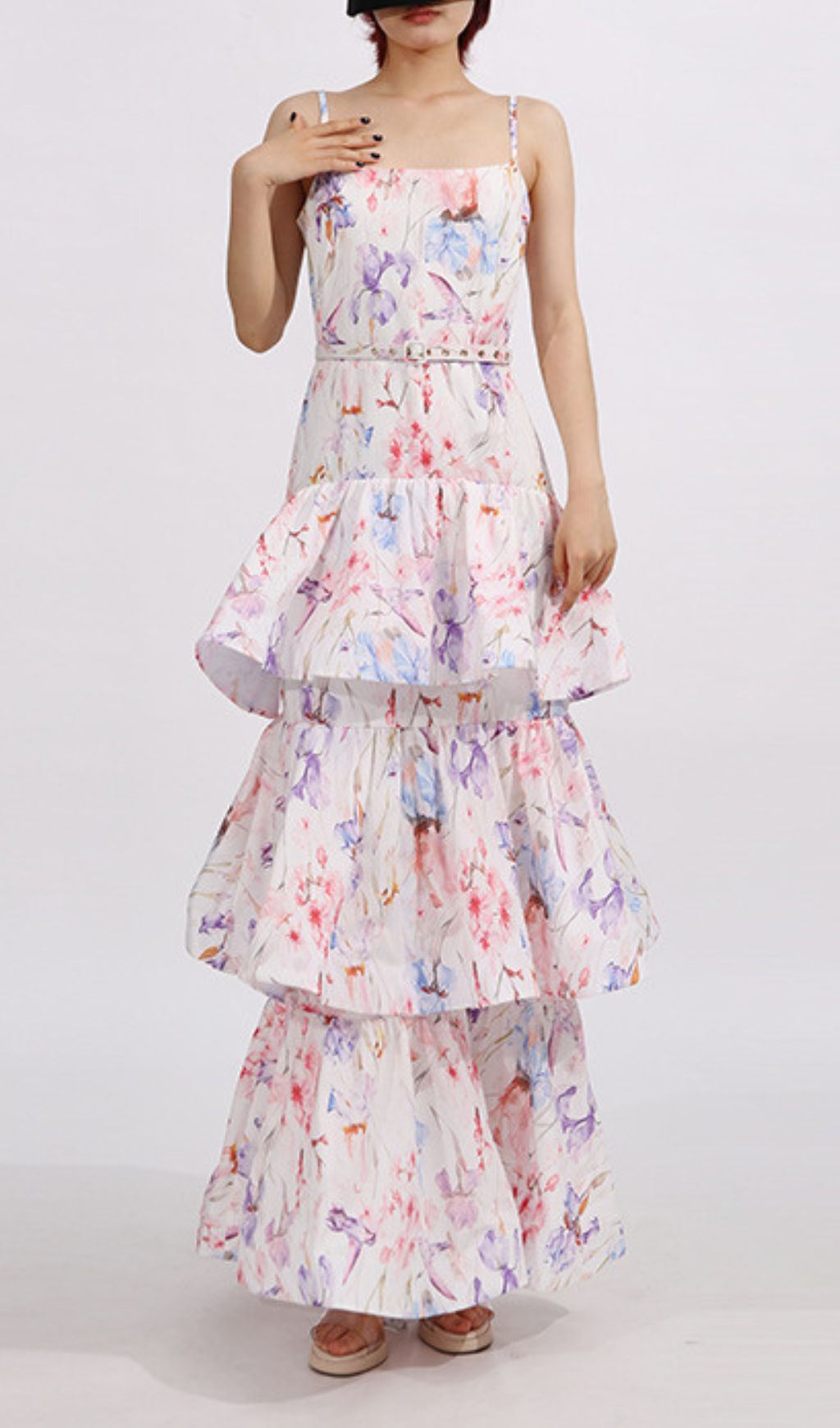 Elsinore Strappy Floral Printed Maxi Dress Flowering Girl