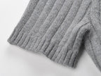 Beaded Collar Ribbed Sweater Flowering Girl