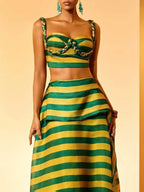 Haloke Weave Stripe Skirt Set Flowering Girl