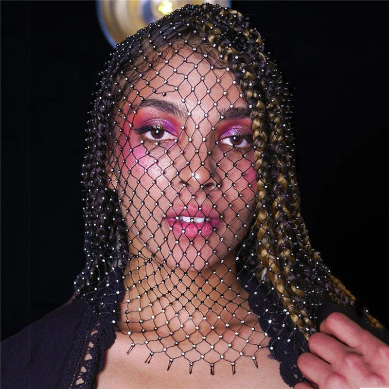 Rhinestone Fishnet Bandana Flowering Girl
