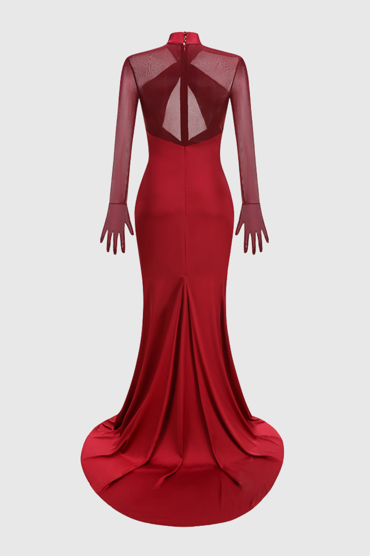 Lorere Mesh Satin Long Sleeve Maxi Dress Flowering Girl