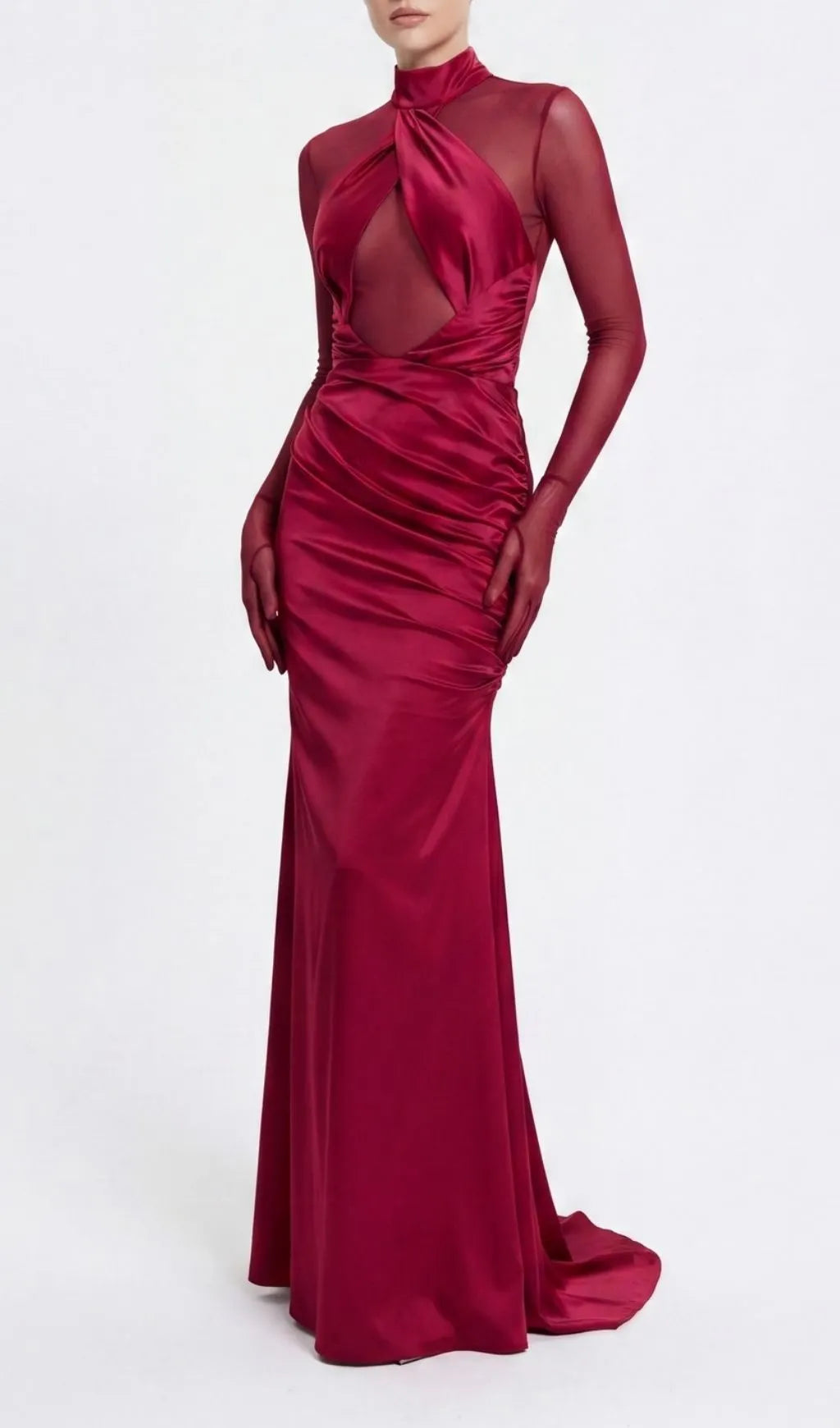 Khadiga Red Long Sleeve Gown Flowering Girl