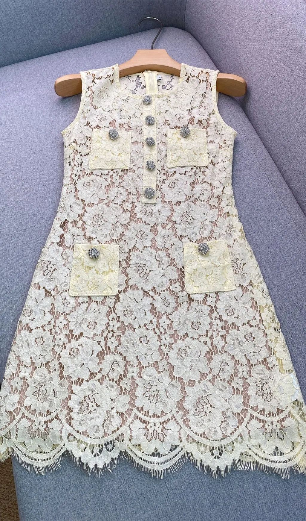 Lace Mini Dress -Yellow Flowering Girl