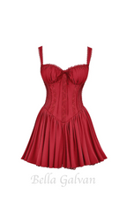 corset strap mini dress in red Flowering Girl