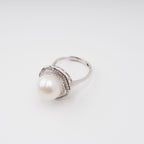 Hortense Sterling Silver Pearl Adjustable Ring Flowering Girl