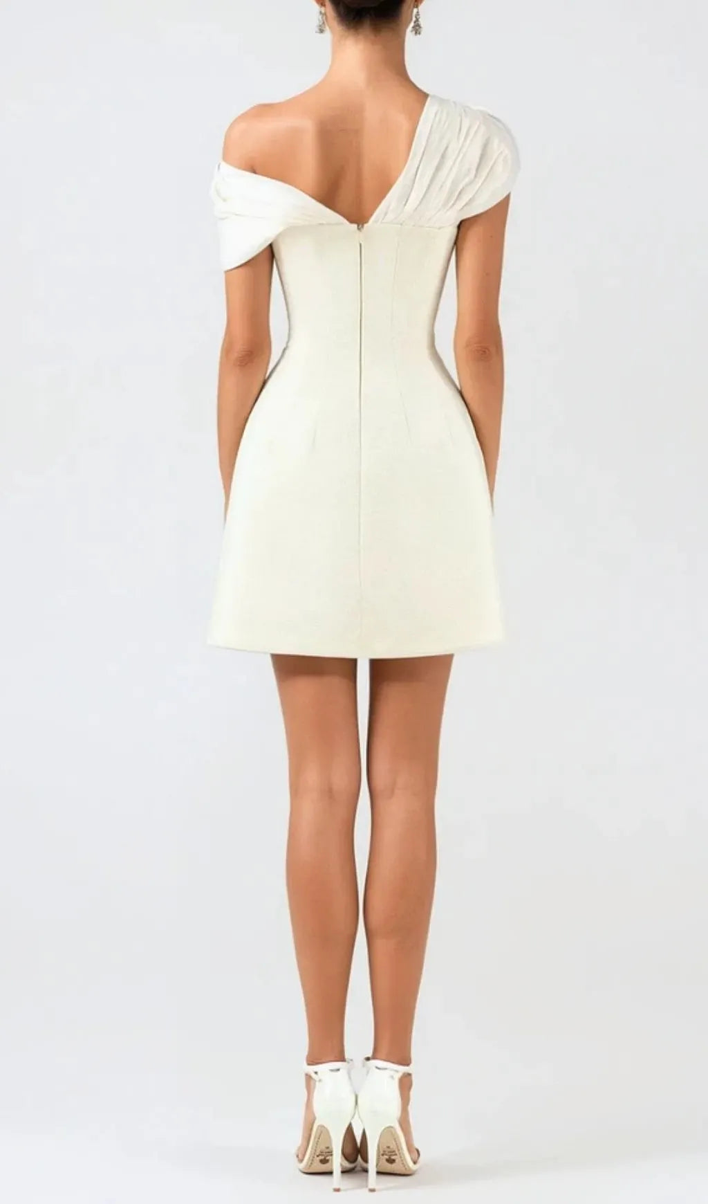 Luzasa Off Shoulder Buttoned Mini Dress Flowering Girl